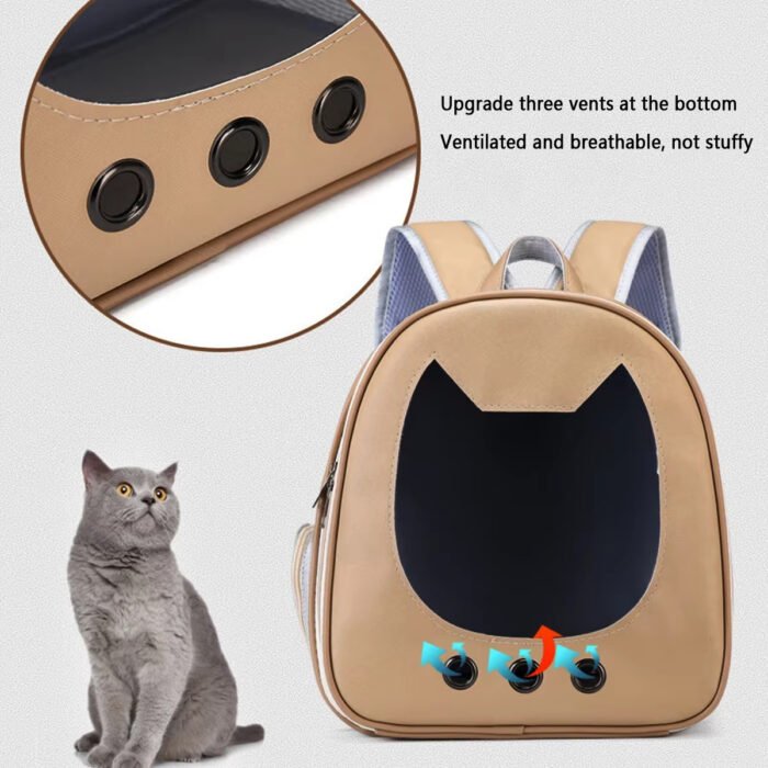 Cat Carrier Bag Pet Backpack Portable Outdoor Cat Travel Shoulder Bag Cat Carrying Bag Large Capacity Breathable Dog Carrier Bag - Image 1
